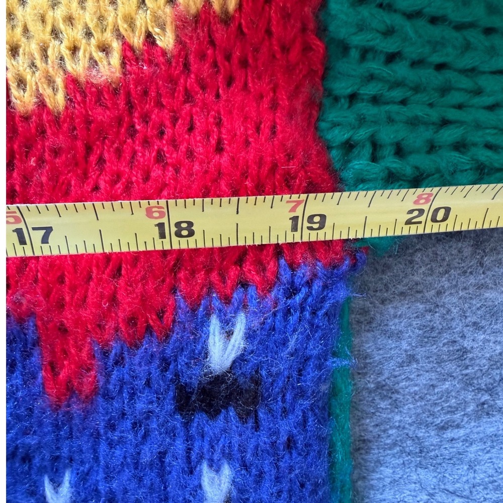 Lisa Says Gah Green Landscape Sheep Intarsia Chunky Knit Sweater XS/S Viscose - Picture 6 of 6
